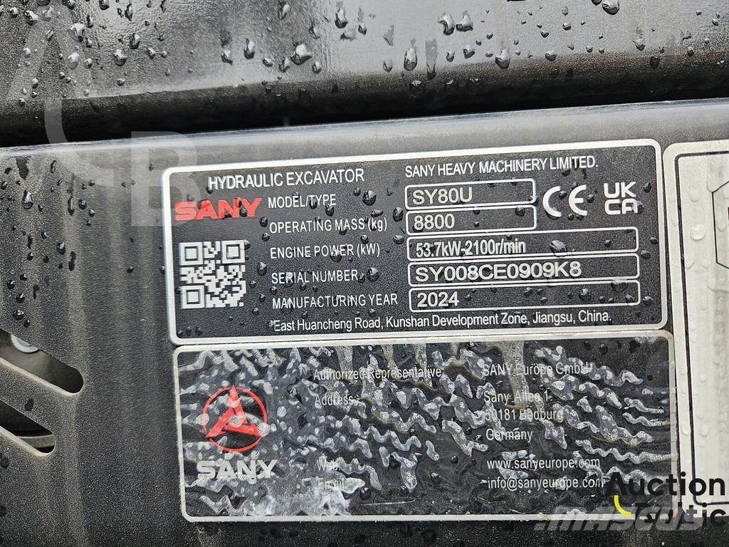 Sany SY80U Közepes (midi) kotrók 7 t - 12 t