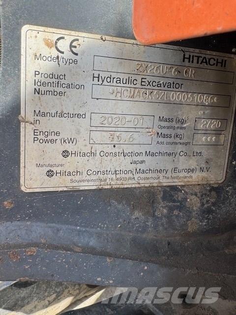 Hitachi ZX 26 U-6 CR Mini kotrók < 7t