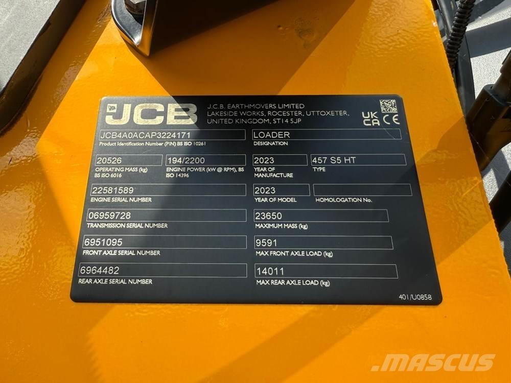 JCB 457 HT Gumikerekes homlokrakodók