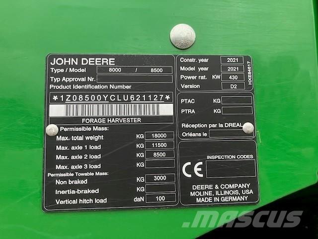 John Deere 8500i Önjáró szecskázók