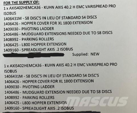 Kuhn Axis 40.2 HEMC Műtrágya permetezők