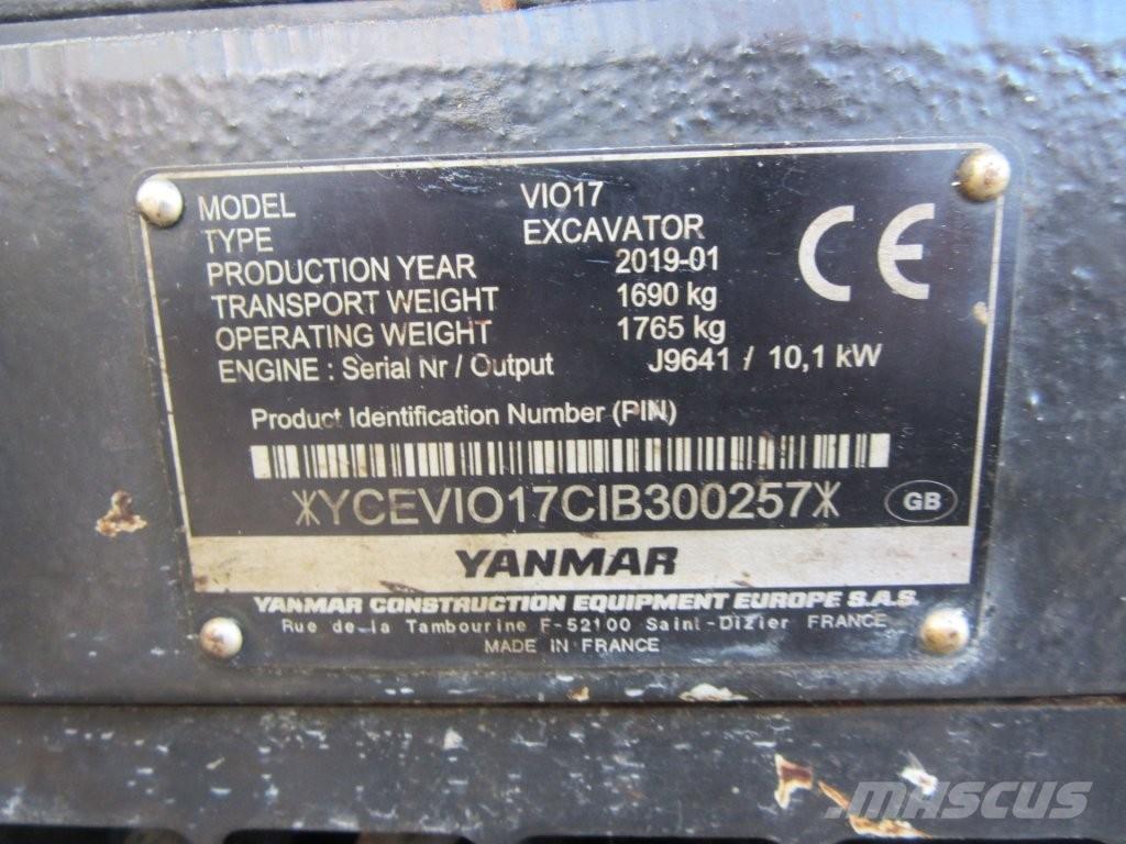 Yanmar ViO17 Lánctalpas kotrók