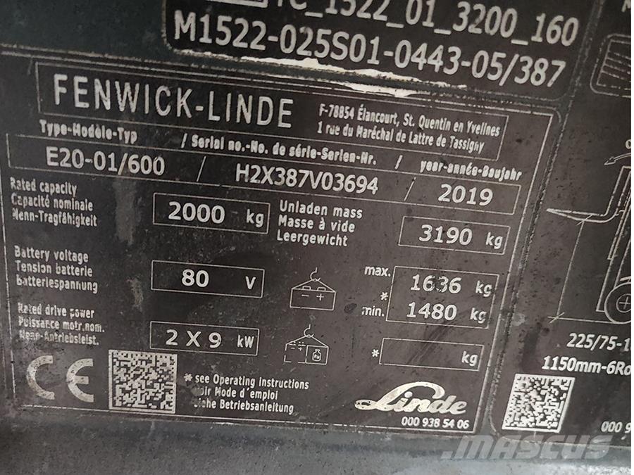 Linde E20-01/600 Elektromos targoncák