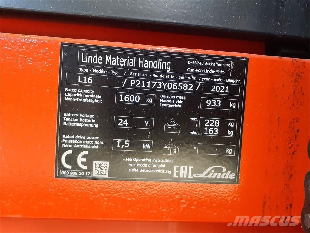 Linde L16i Gyalogkíséretű targonca