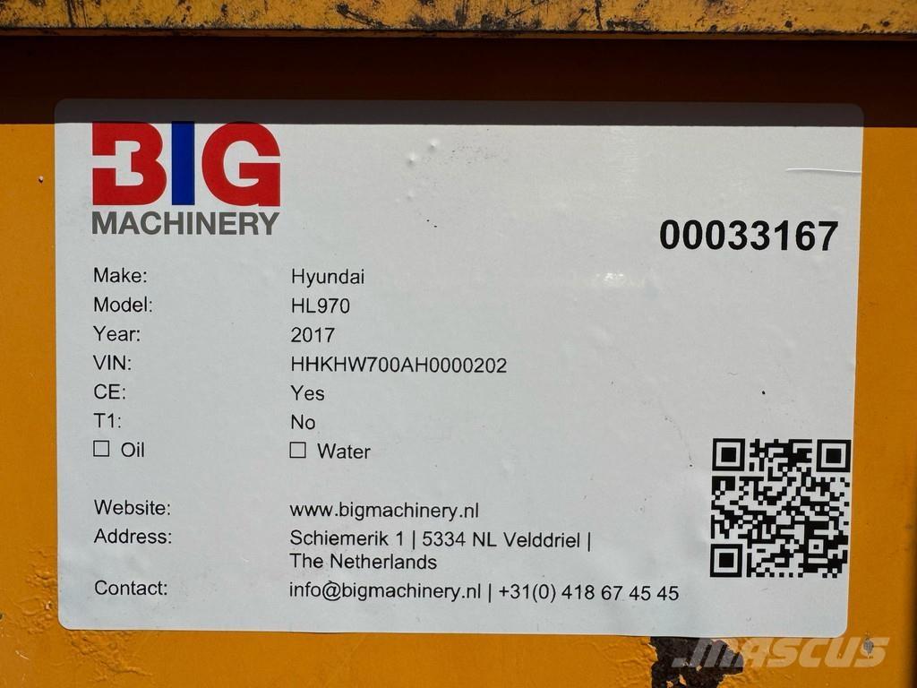 Hyundai HL970 Gumikerekes homlokrakodók