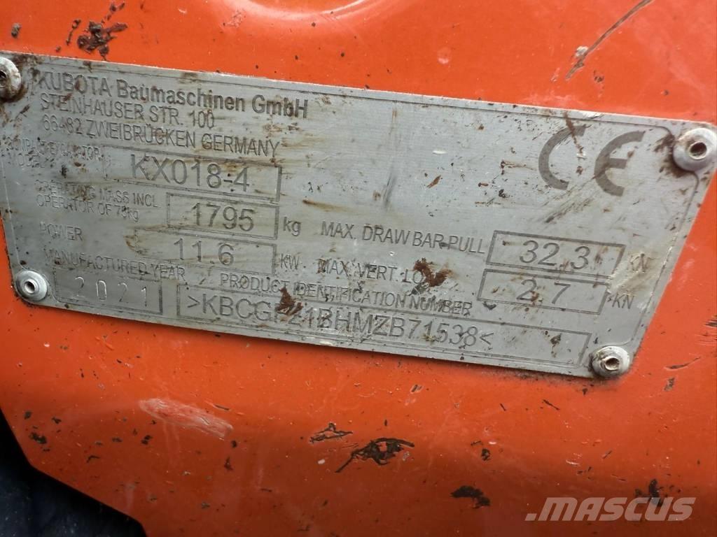 Kubota KX 018-4 Mini kotrók < 7t
