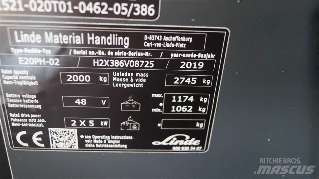 Linde E20PH Elektromos targoncák