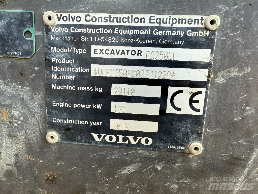Volvo EC 250 EL Lánctalpas kotrók