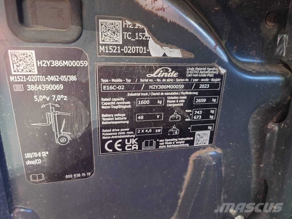 Linde E16C/386-02 Elektromos targoncák