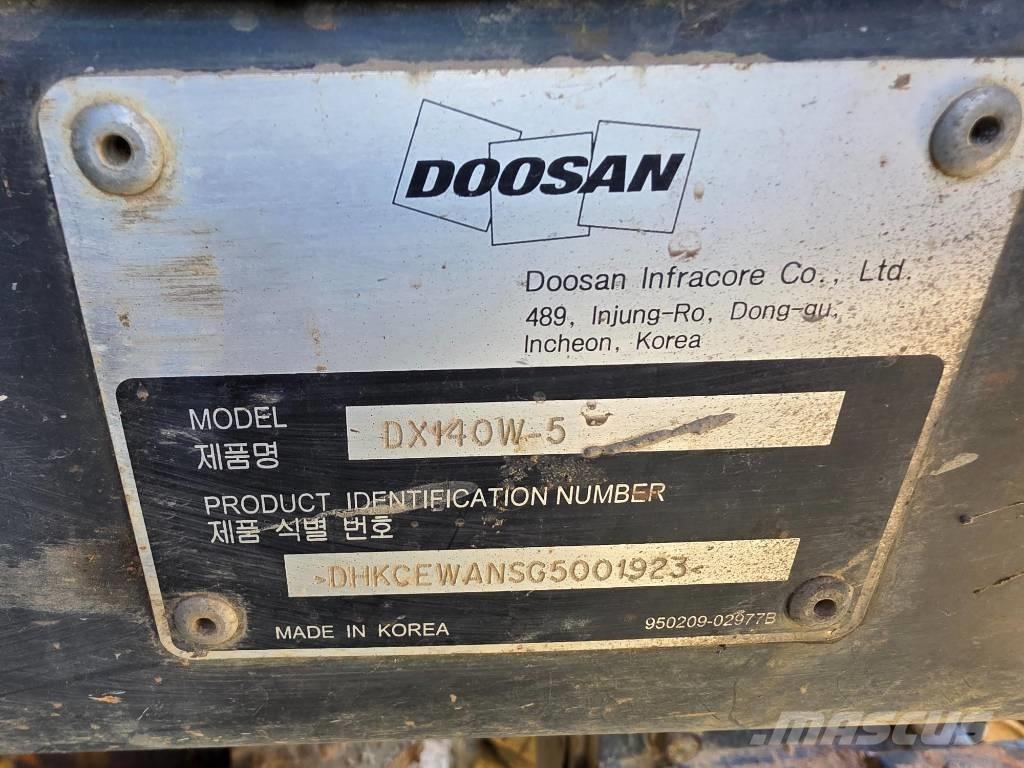 Doosan DX140W-5 Gumikerekes kotrók