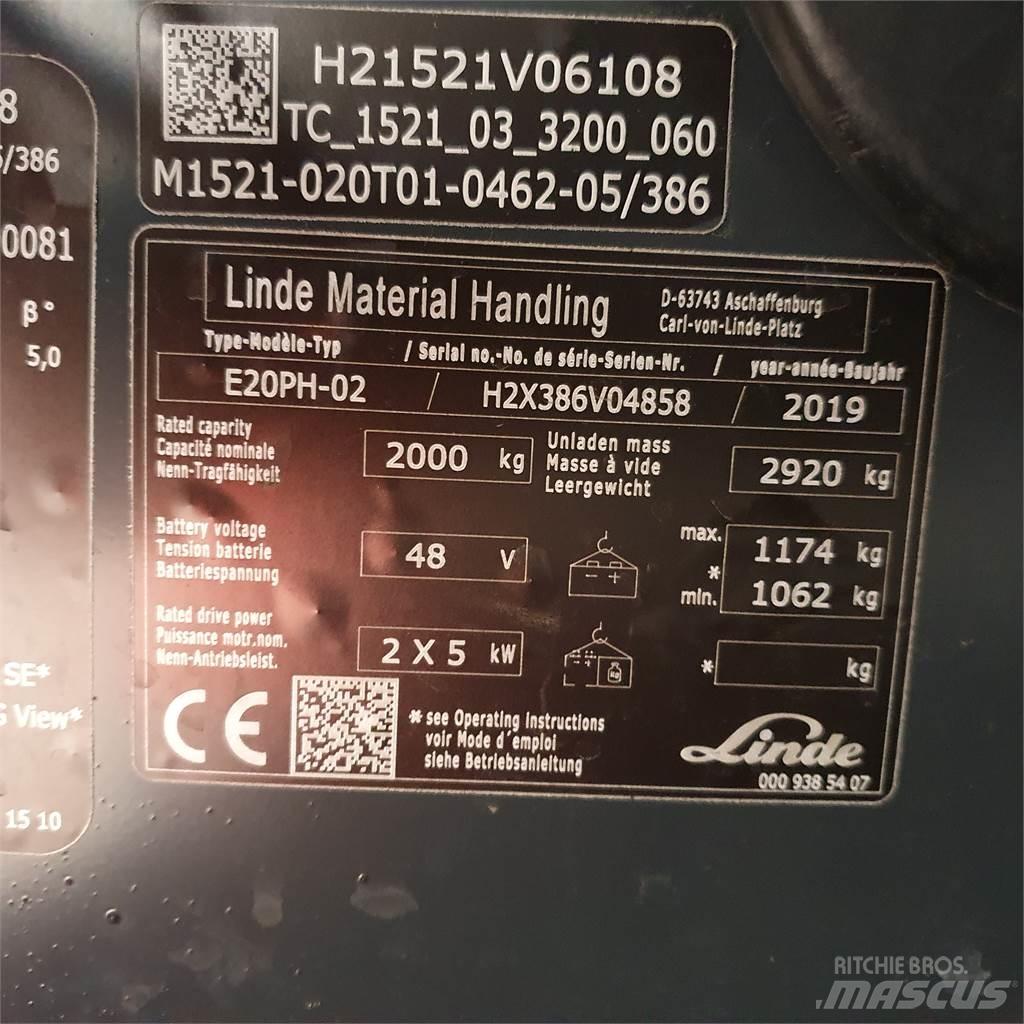 Linde E20PH Elektromos targoncák