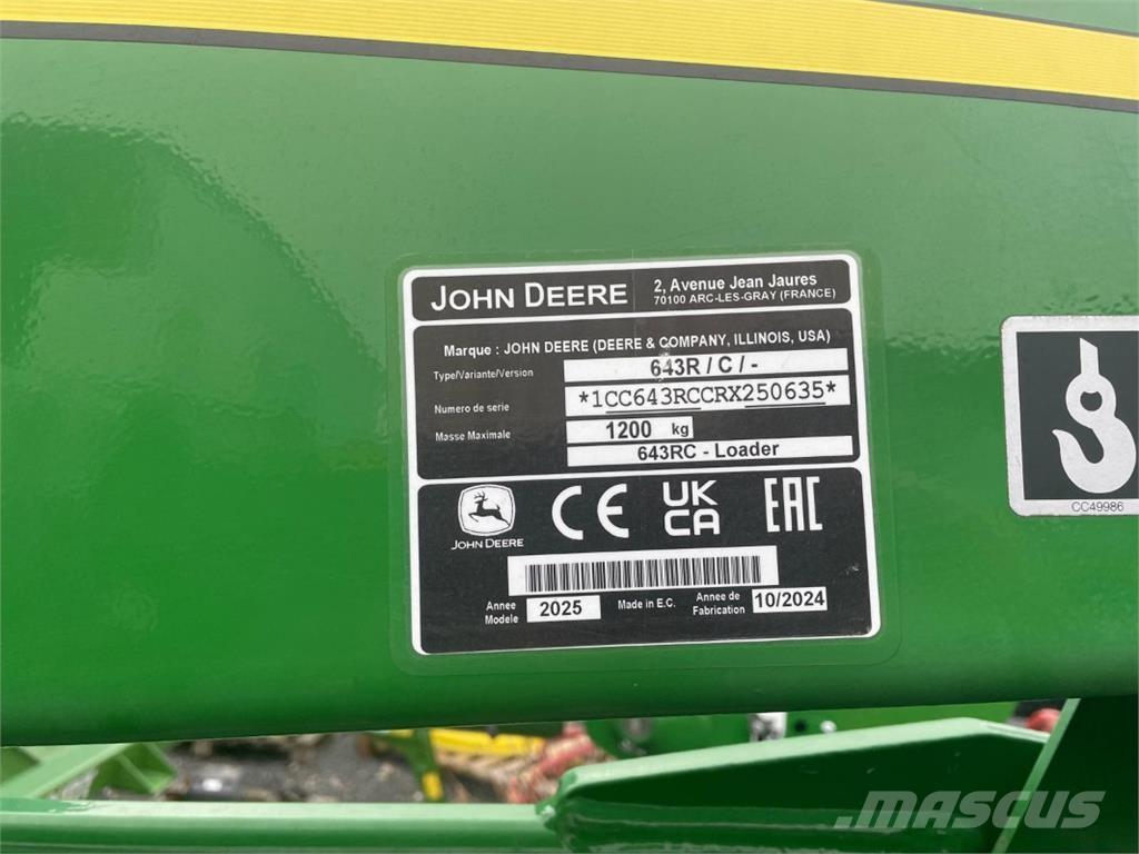 John Deere 643R Homlokrakodók és kotrók