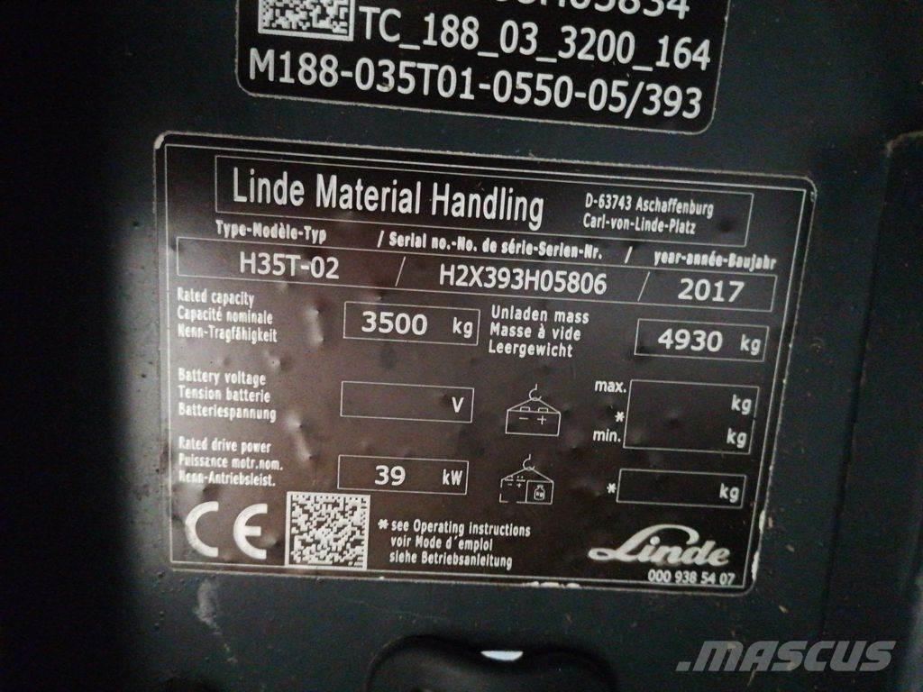 Linde H35T-02 Gázüzemű targoncák