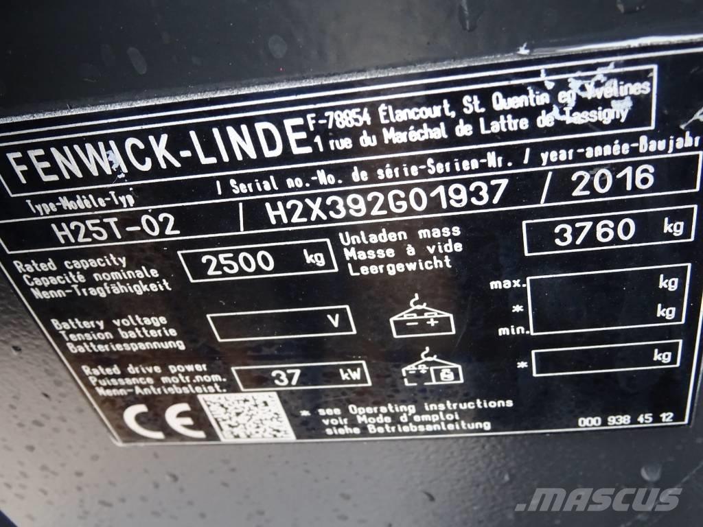 Linde H25T-02 Gázüzemű targoncák