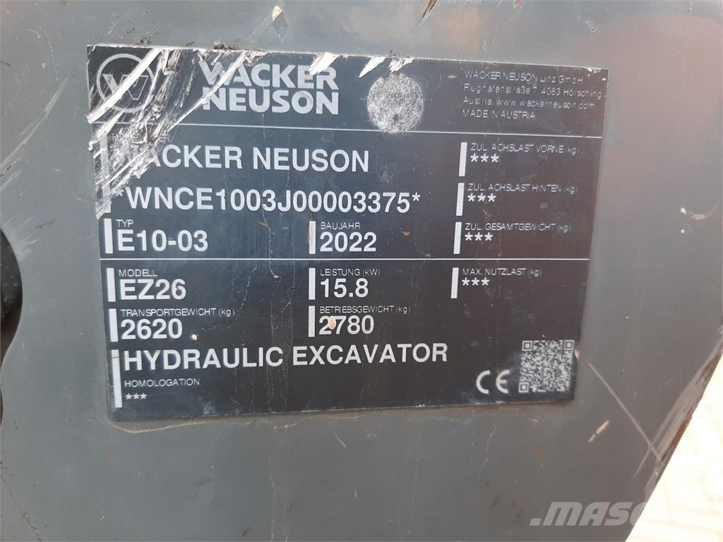 Wacker Neuson EZ26 Lánctalpas kotrók