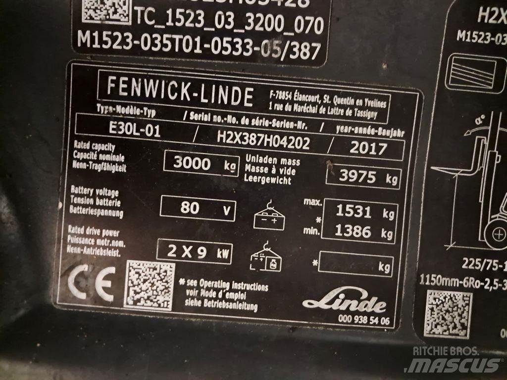 Linde E30L-01 Elektromos targoncák