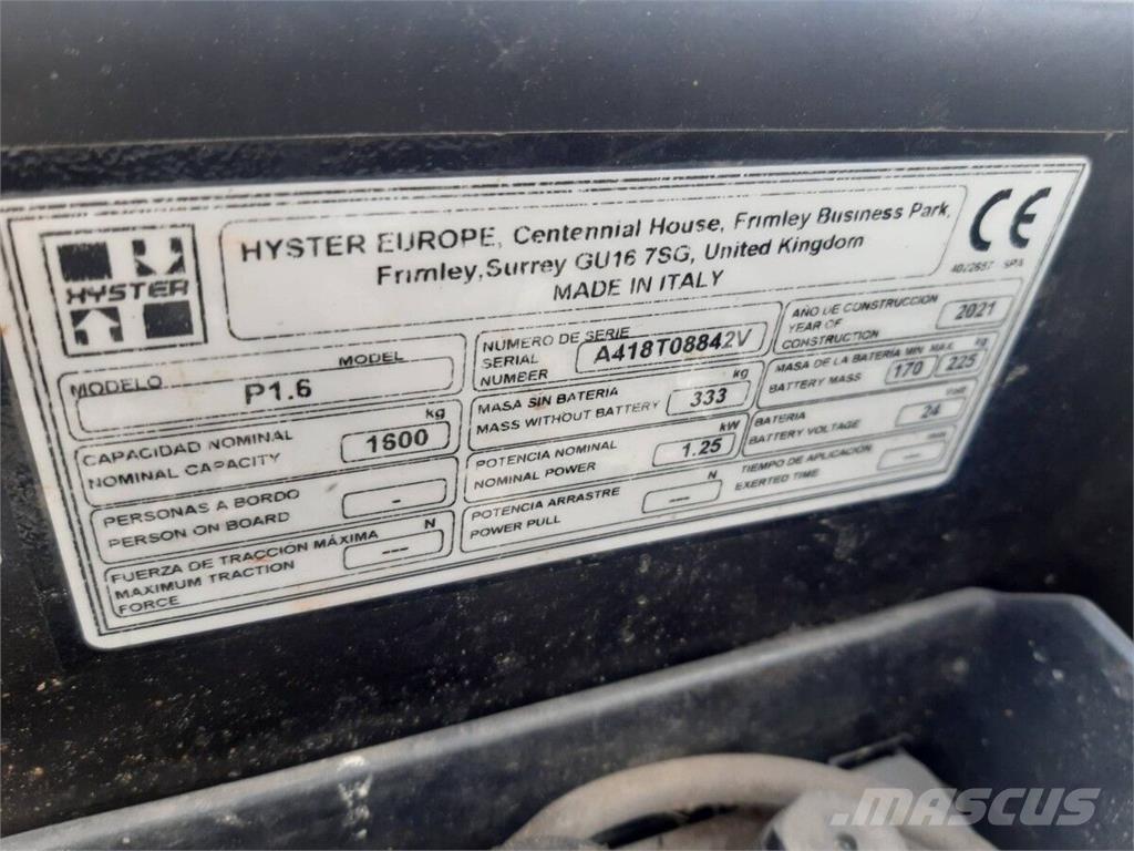 Hyster P1.6 Anyagmozgatás - Egyebek
