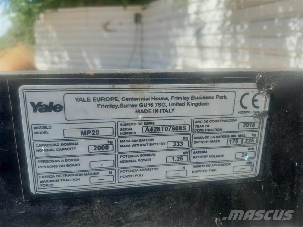 Yale MP20 Alacsony emelőkocsi