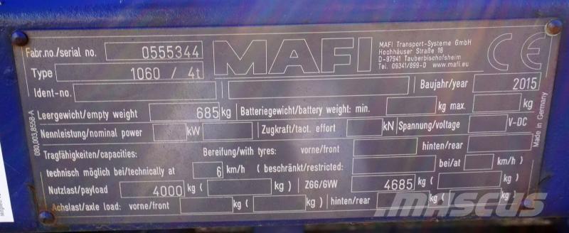 Mafi 1060 / 4t Platós / Ponyvás pótkocsik