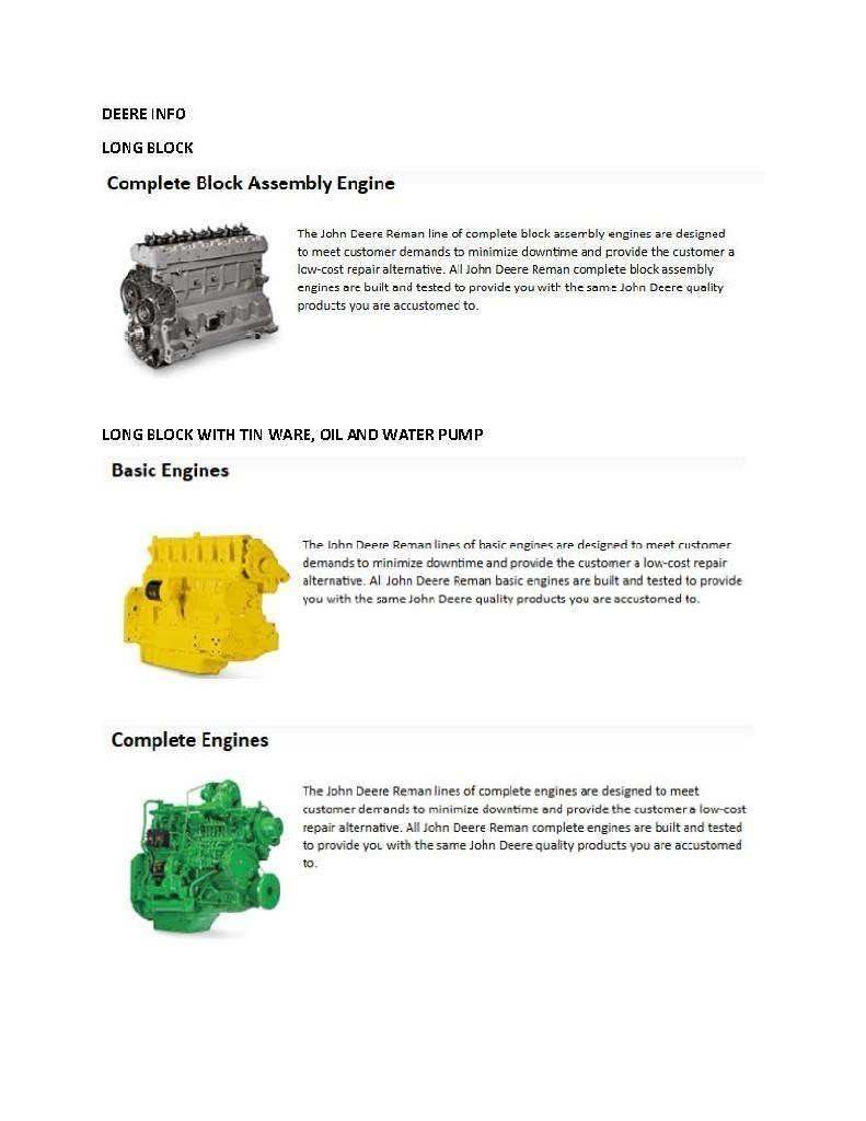 John Deere 4024T Motorok