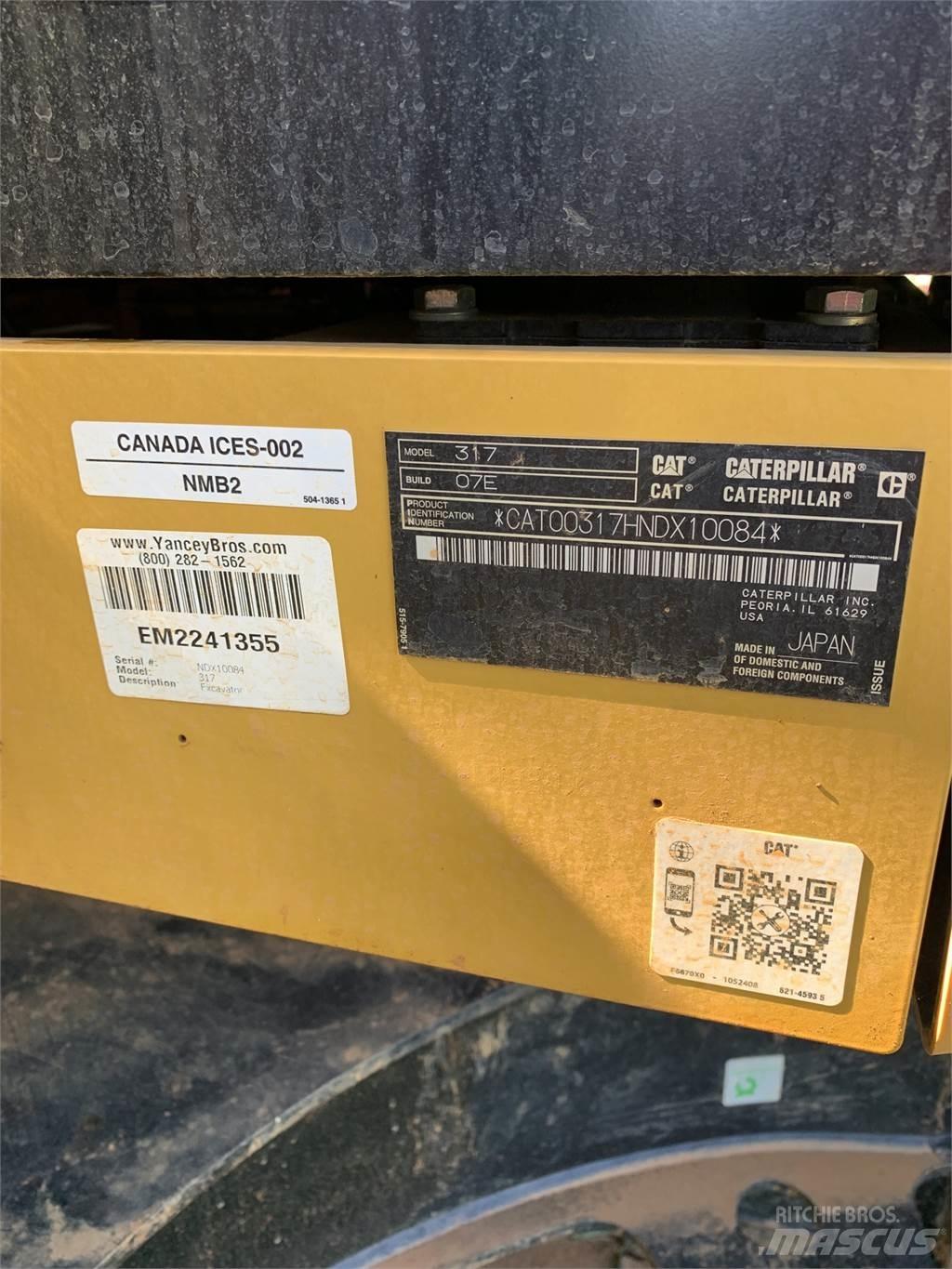 CAT 317 Közepes (midi) kotrók 7 t - 12 t