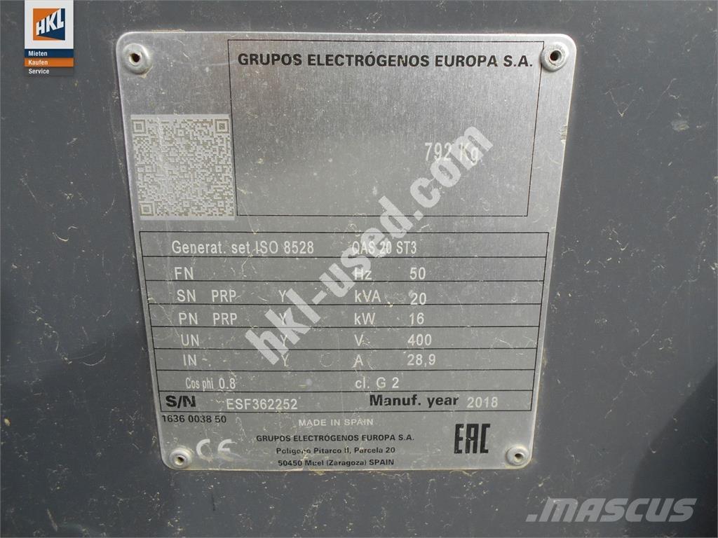 Atlas Copco QAS 20 Egyéb Áramfejlesztők