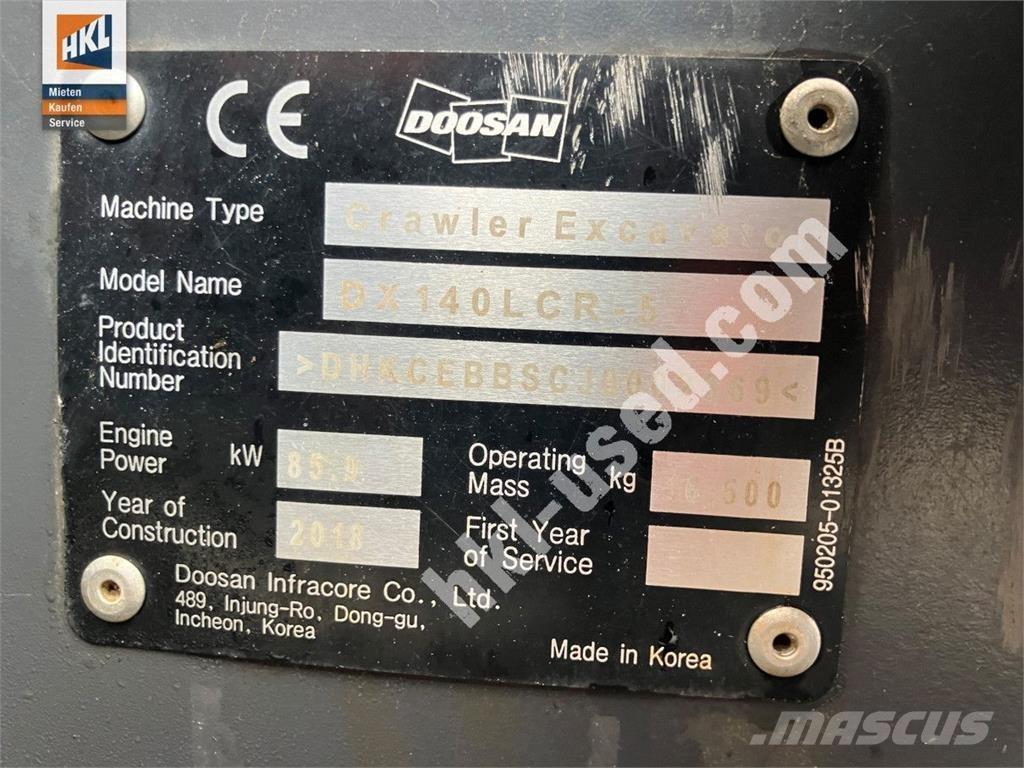 Doosan DX 140 LCR-5 Lánctalpas kotrók