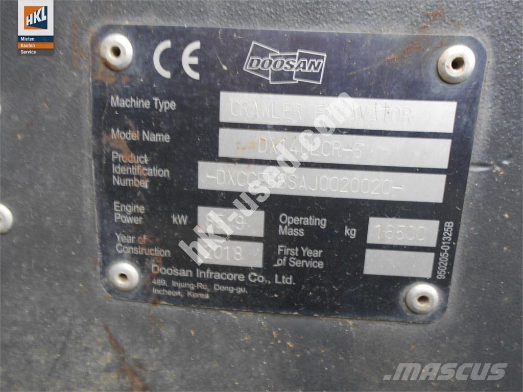 Doosan DX 140 LCR-5 Lánctalpas kotrók