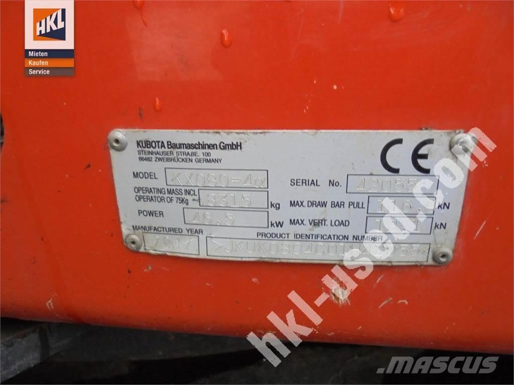 Kubota KX 080-4 Mini kotrók < 7t