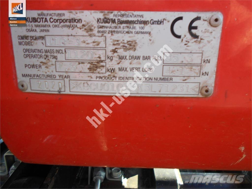 Kubota U 10-3 Mini kotrók < 7t