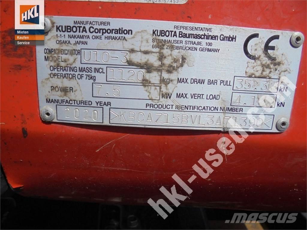Kubota U 10-3 Mini kotrók < 7t