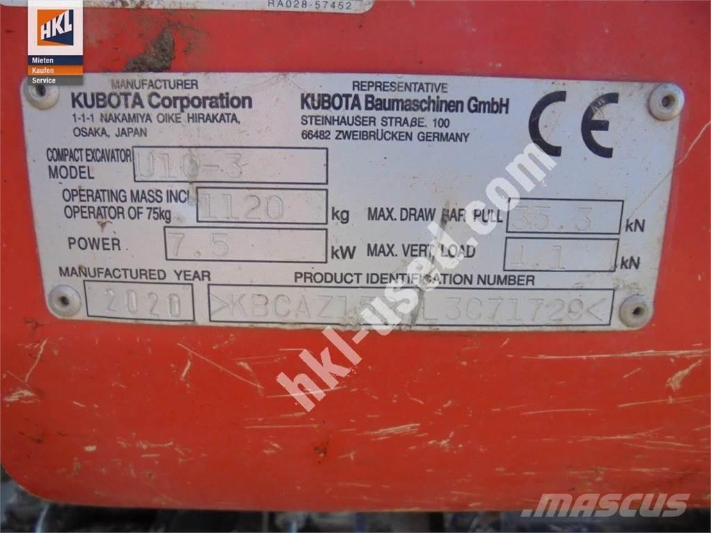 Kubota U 10-3 Mini kotrók < 7t