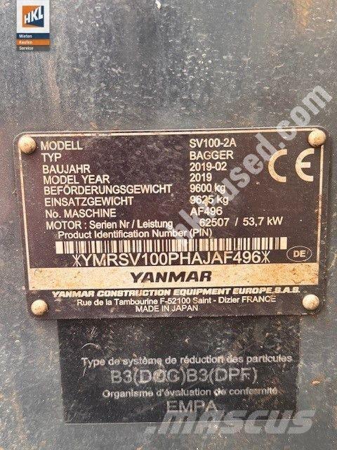 Yanmar SV 100-2 Mini kotrók < 7t