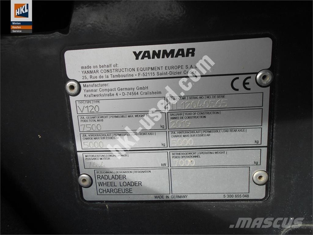 Yanmar V 120 Gumikerekes homlokrakodók