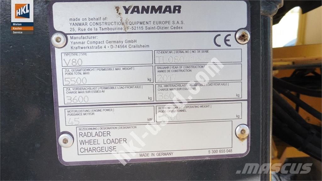 Yanmar V 80 Gumikerekes homlokrakodók
