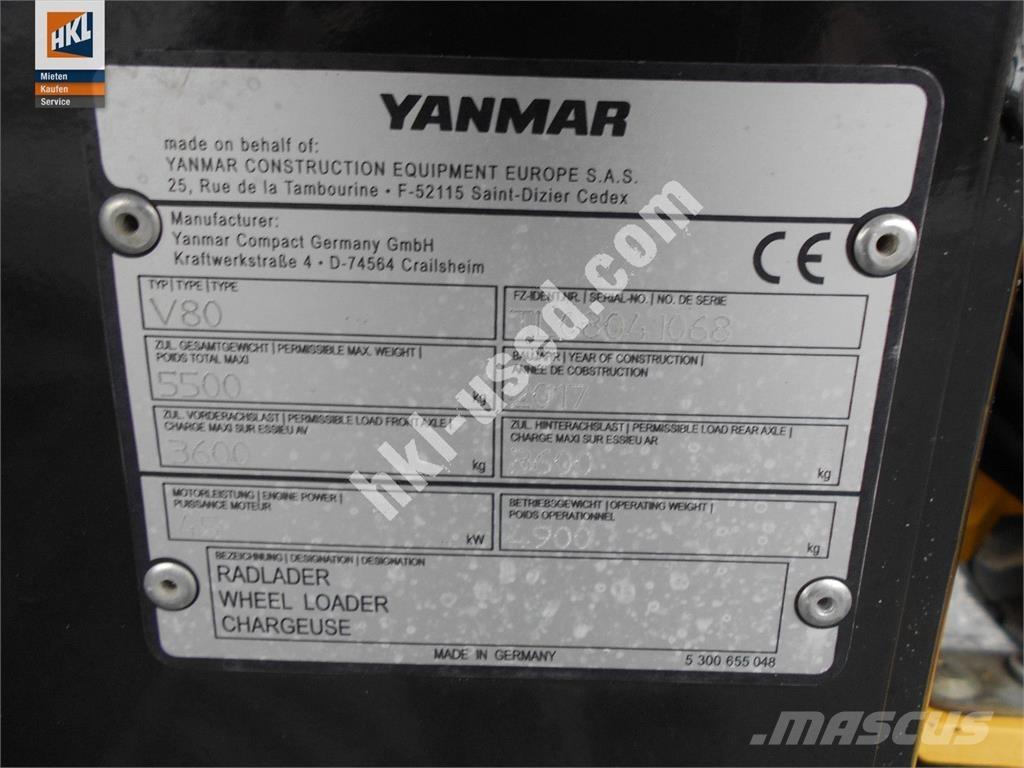 Yanmar V 80 Gumikerekes homlokrakodók