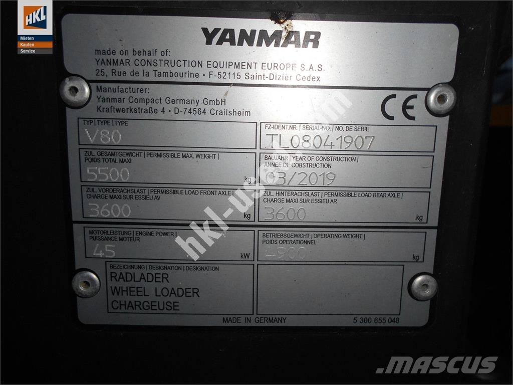 Yanmar V 80 Gumikerekes homlokrakodók