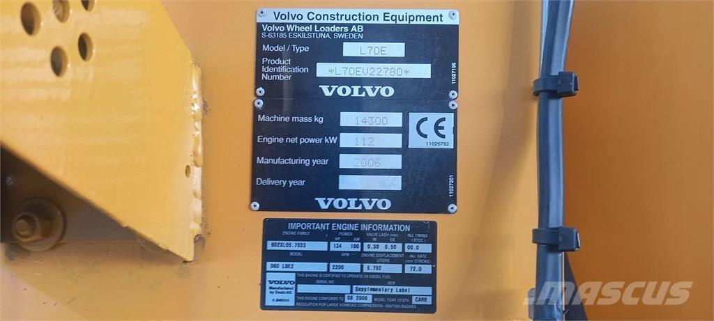 Volvo L70E Gumikerekes homlokrakodók
