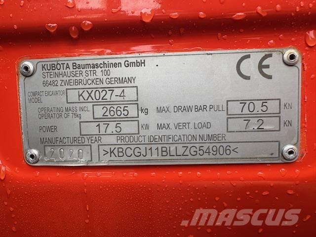 Kubota KX027-4 Közepes (midi) kotrók 7 t - 12 t