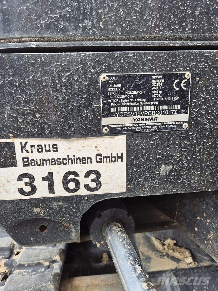 Yanmar SV 19 Mini kotrók < 7t