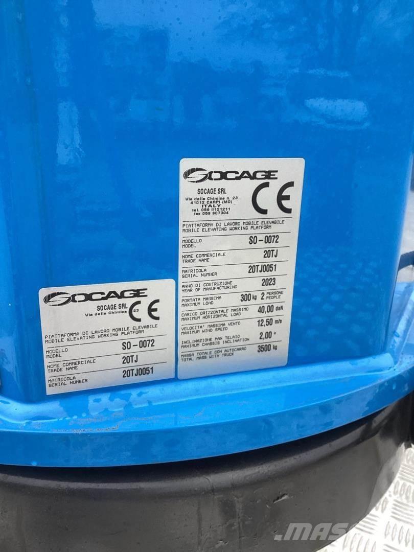 Socage 20TJ-Speed Teherautóra szerelt emelők és állványok