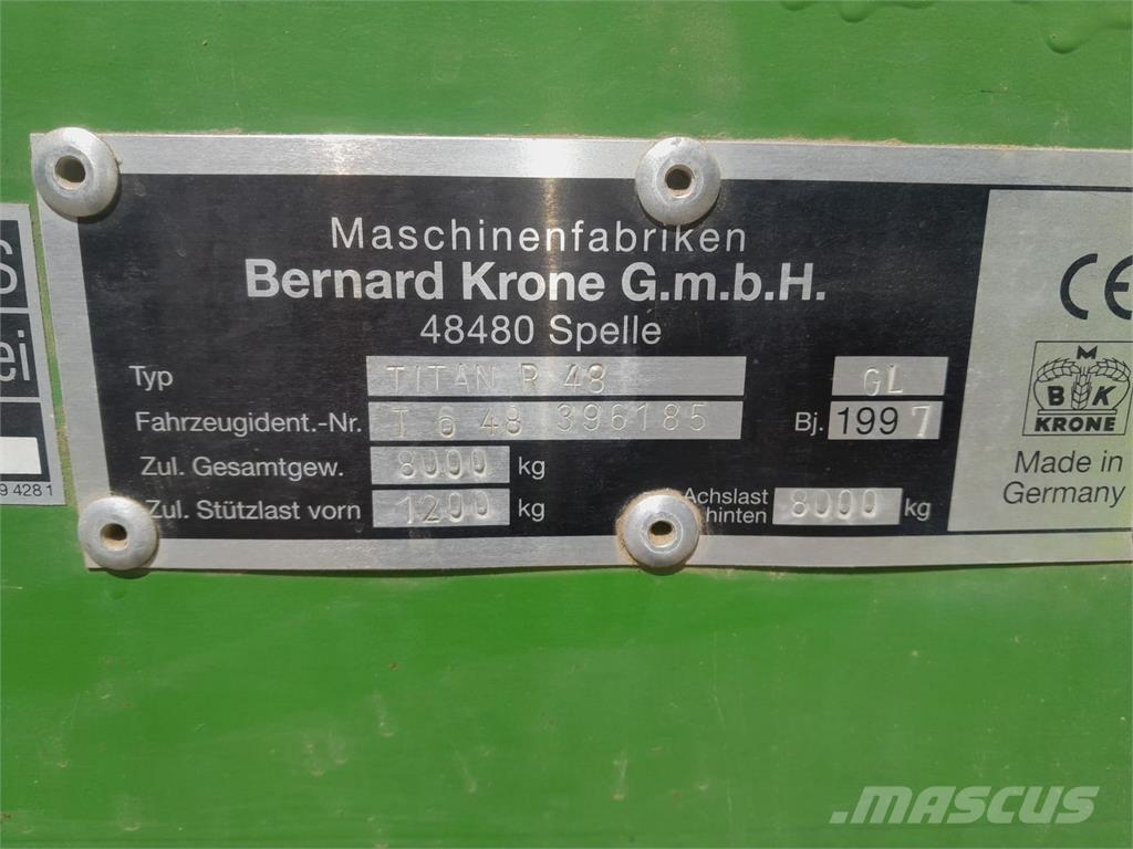 Krone Titan R48 Önrakodó pótkocsik