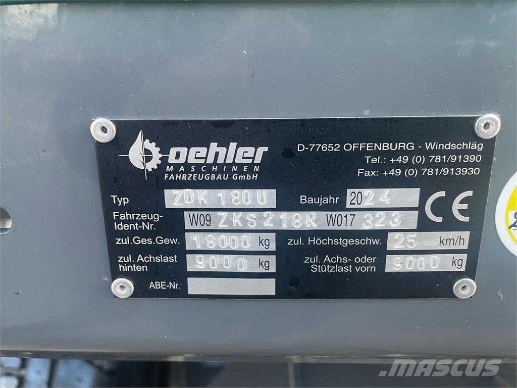 Oehler ZDK 180U Billenő Mezőgazdasági pótkocsik