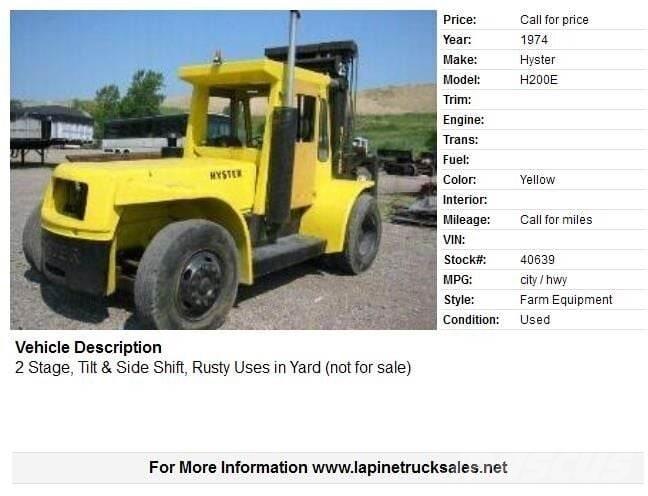 Hyster H200E Targoncák-Egyéb