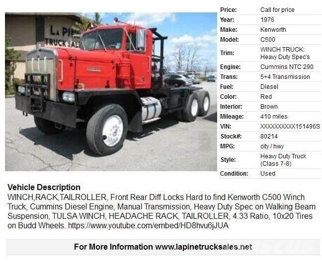 Kenworth C500 Műszaki mentők