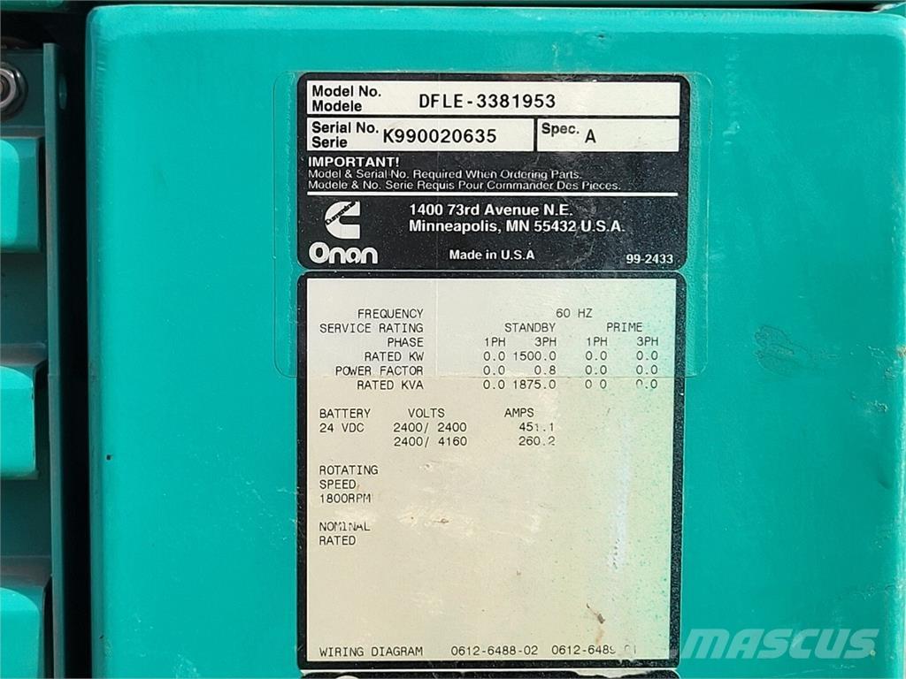 Cummins KTA50-G9 Dízel áramfejlesztők