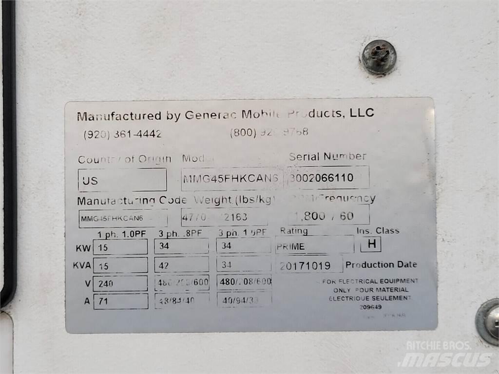 Generac MMG45FHKCAN6 Dízel áramfejlesztők