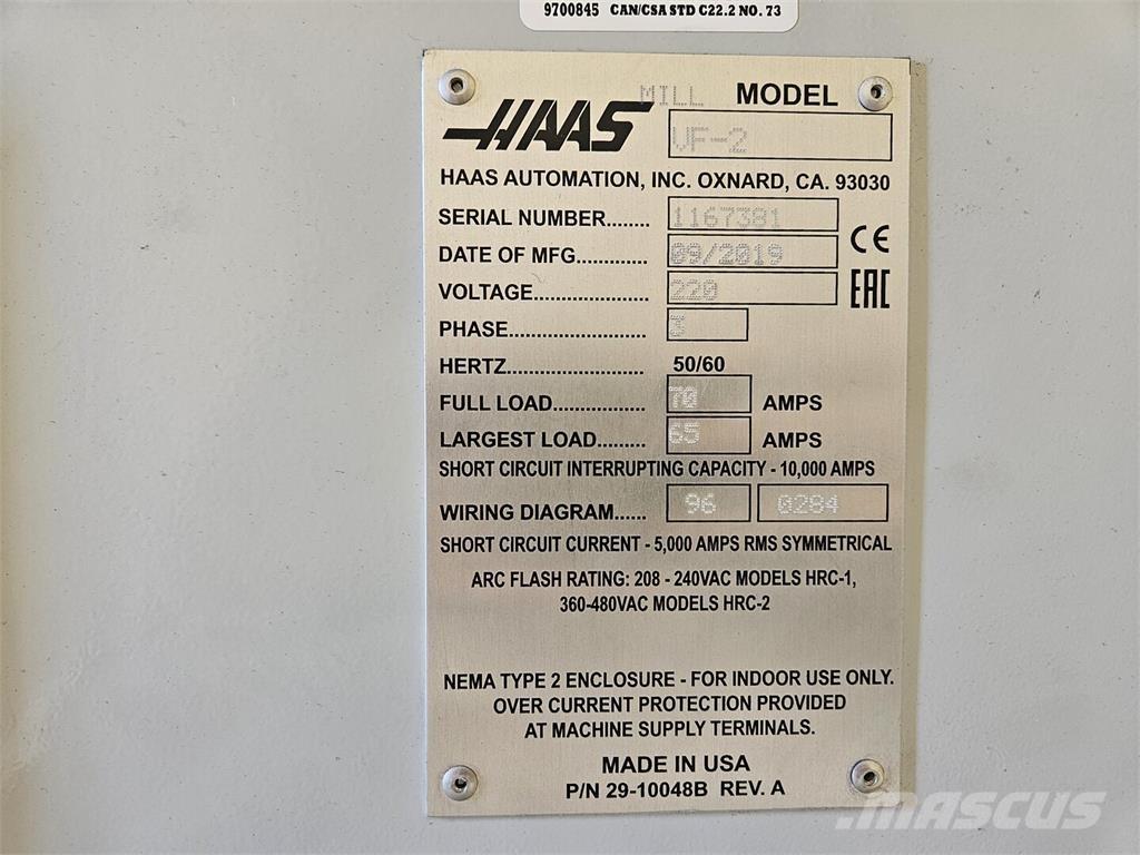 Haas VF-2 Építőipar - Egyebek