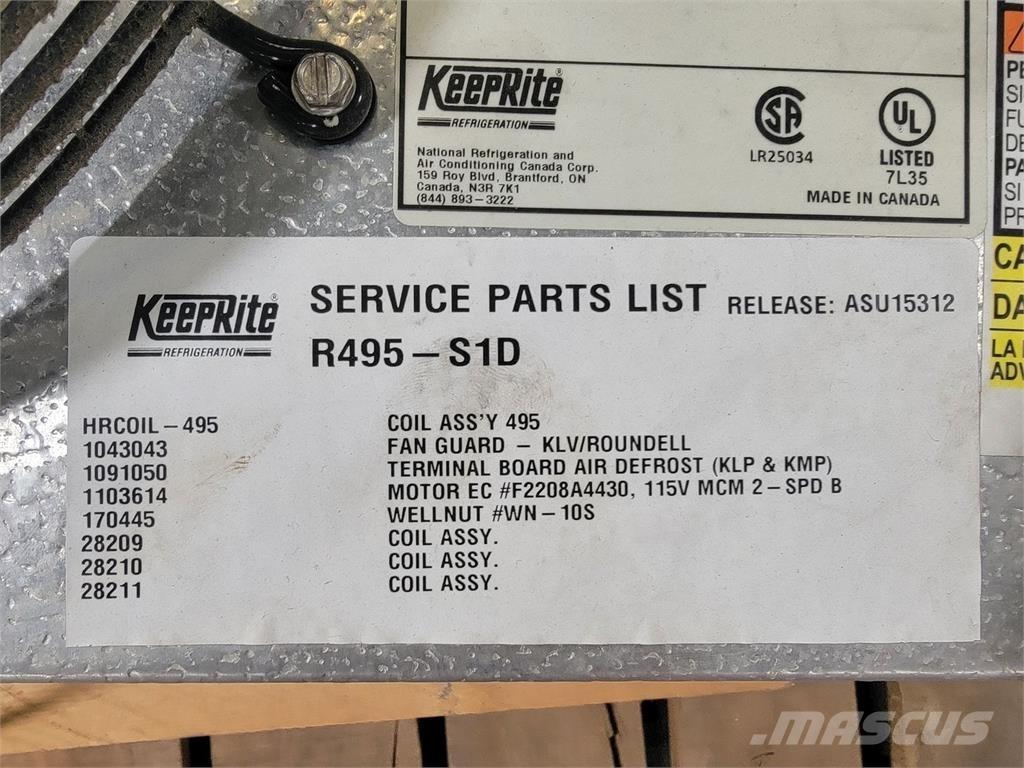  KEEPRITE R495-S1D Fűtő és Hűtő felszerelések