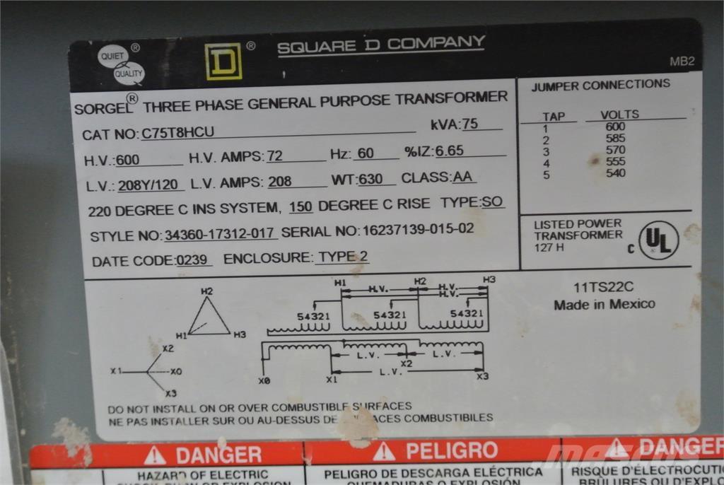  SQUARE D C75T8HCU Építőipar - Egyebek